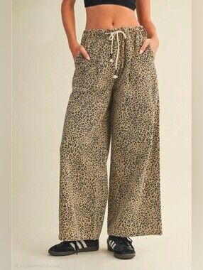Mustard Seed Wide Leg Leopard Pants